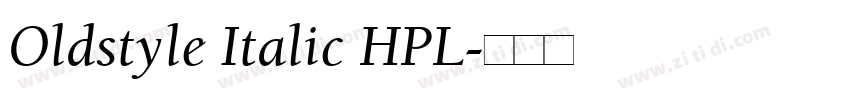 Oldstyle Italic HPL字体转换